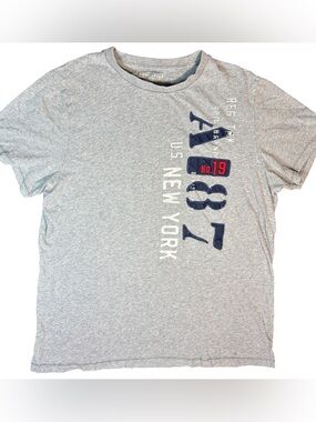 Aeropostale A87 Gray Graphic Logo Tee XL Y2K Casual